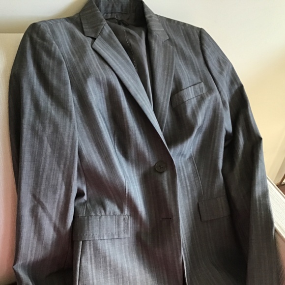 BOSS Hugo Boss Grey Pinstriped Career Blazer - Picture 2 of 3
